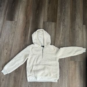 Faux Sherpa quarter zip hoodie